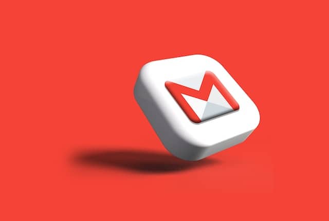 Gmail on Red Background Image